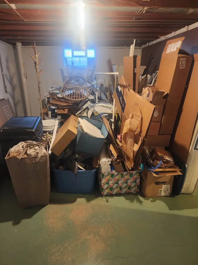 Roll-off dumpster container at job site for Concrete Dumpster Rental in Orrington